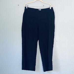 Habitat Pants Size Medium Black Crinkle Wide Leg Lightweight Capsule Lagenlook